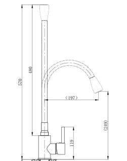 Смеситель для кухни Boch Mann Mia GR BM10422 с гибким изливом серый